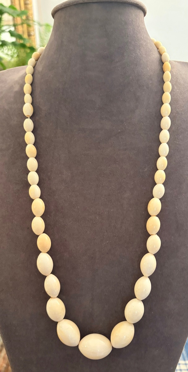 Sautoir - collier ancien ivoire -photo-2