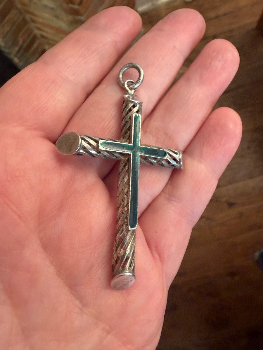 Croix argent / émail -photo-2