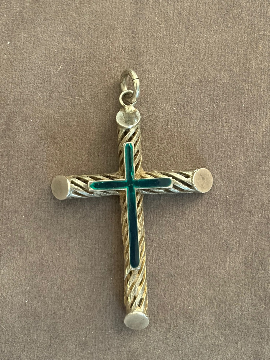 Croix argent / émail -photo-3