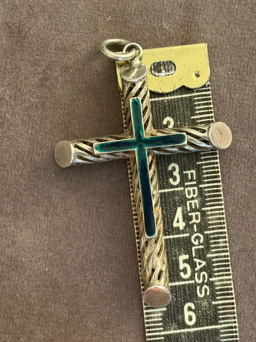 Croix argent / émail -photo-1