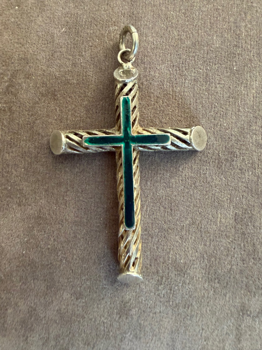 Croix argent / émail -photo-2