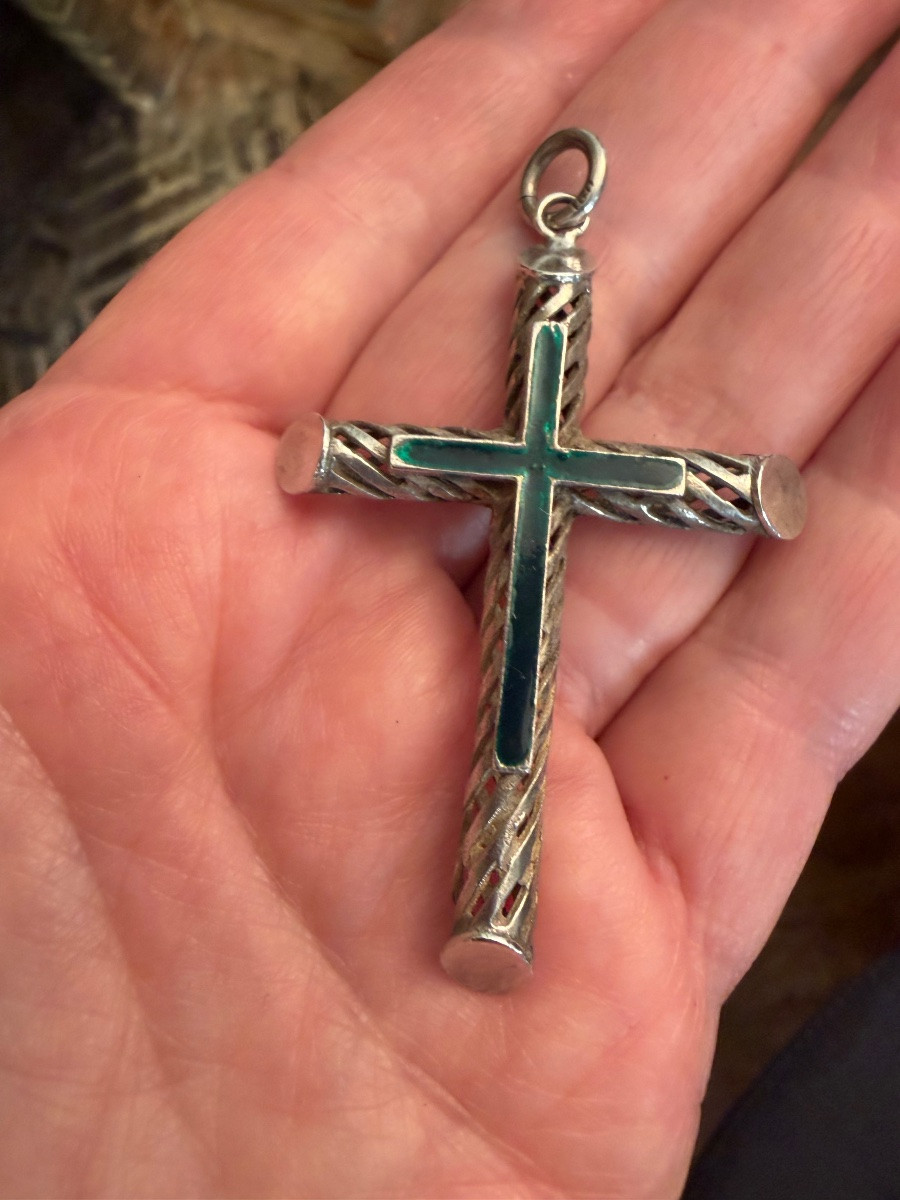 Croix argent / émail -photo-3