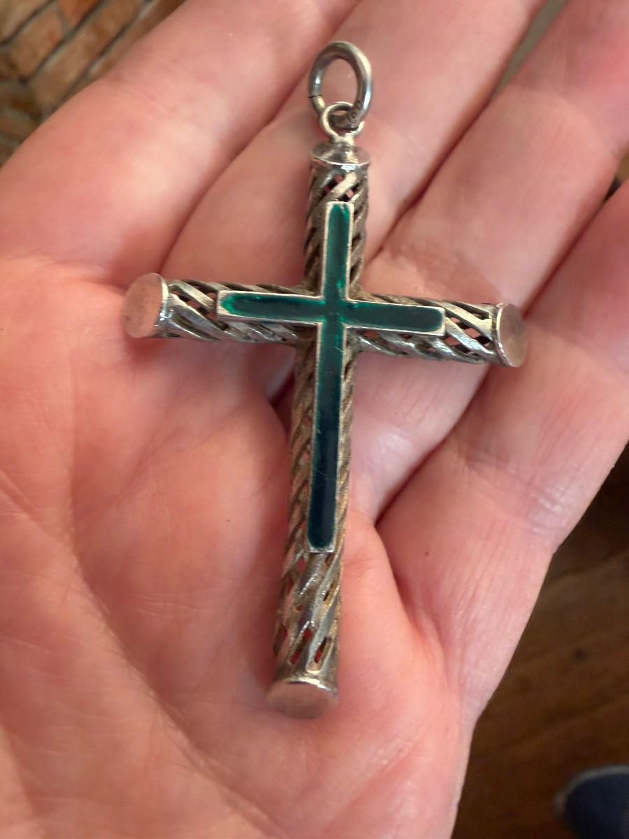 Croix argent / émail 