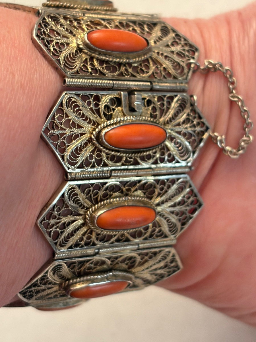 Bracelet corail / vermeil -photo-1