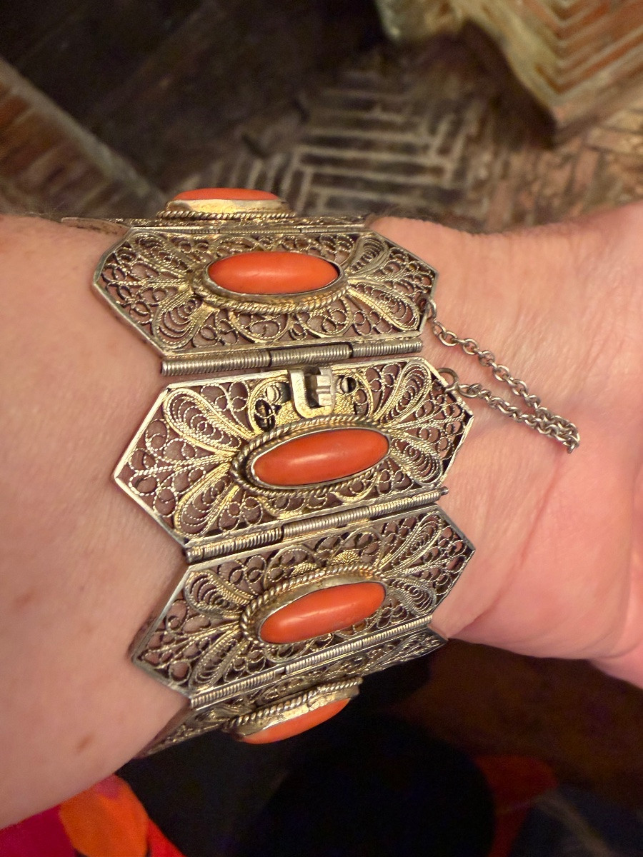 Bracelet corail / vermeil -photo-6