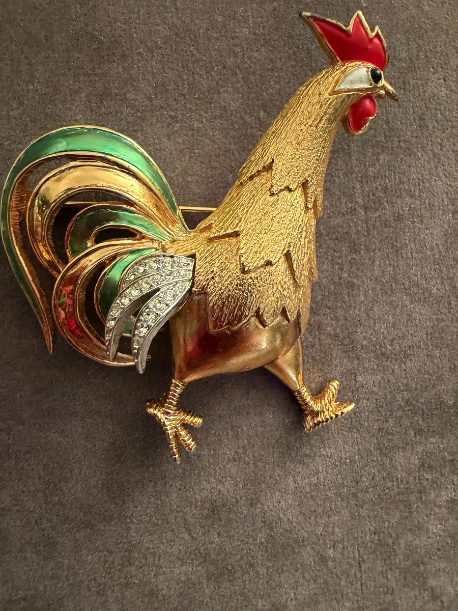 Broche coq années 50-60-photo-3