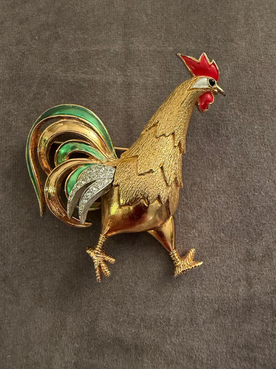 Broche coq années 50-60-photo-4