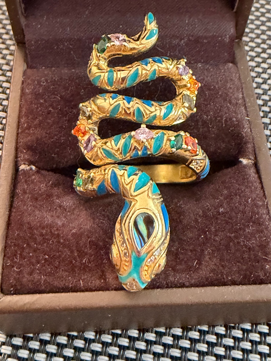 Bague serpent  vermeil -photo-5