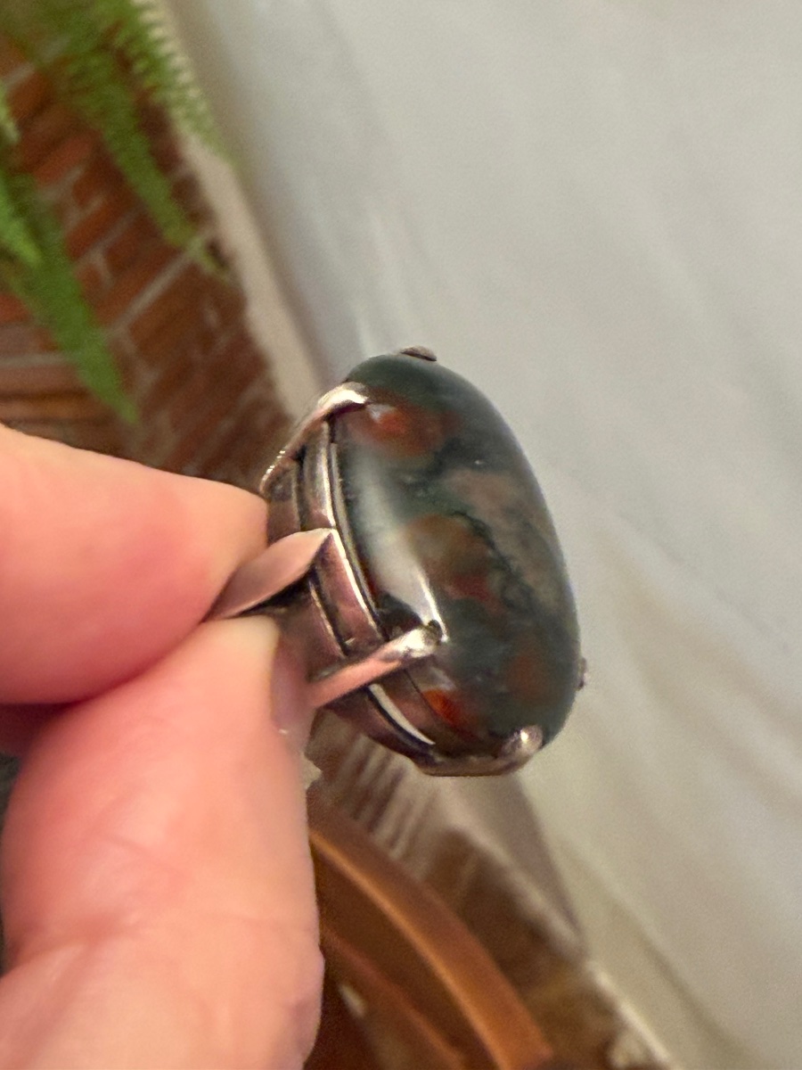 Bague argent /agate herborisé-photo-2