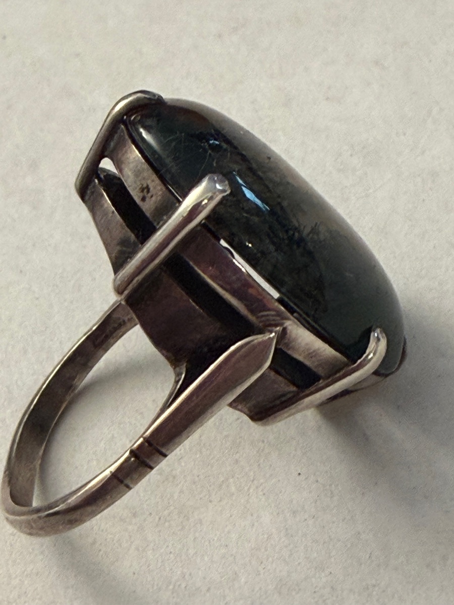 Bague argent /agate herborisé-photo-1