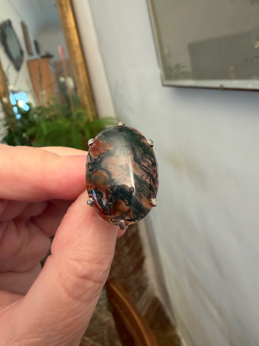 Bague argent /agate herborisé-photo-4