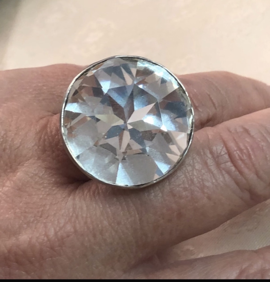 Grosse bague argent /cristal-photo-3