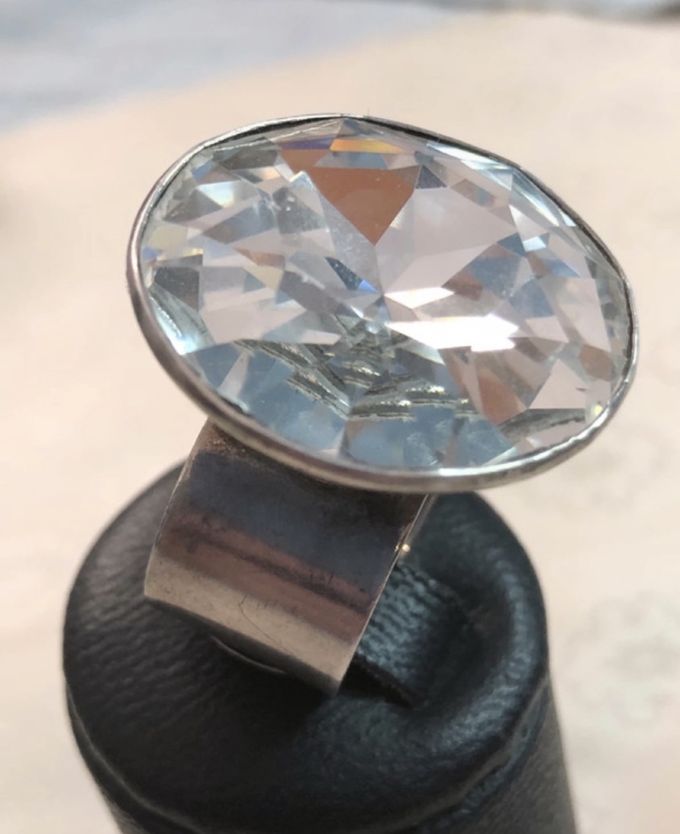 Grosse bague argent /cristal-photo-3