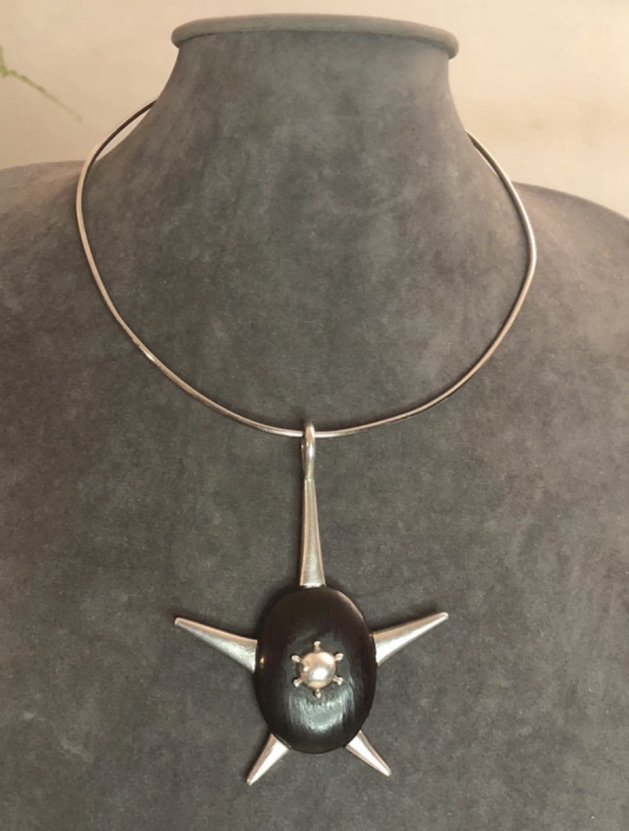 Silver And Wood Designer Necklace -photo-5