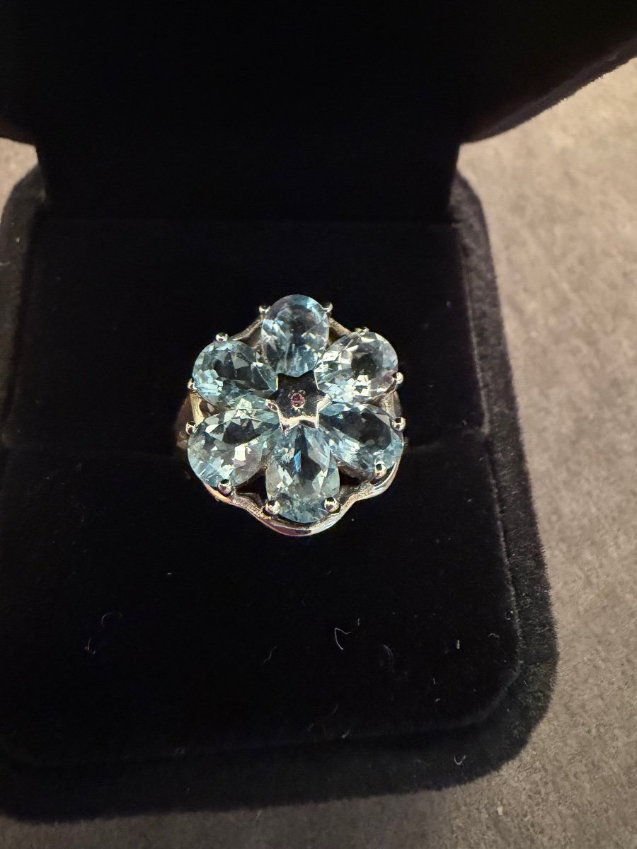 Bague topaze bleu /argent-photo-3