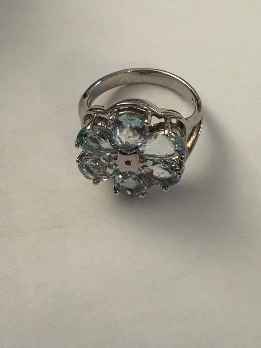 Bague topaze bleu /argent-photo-2