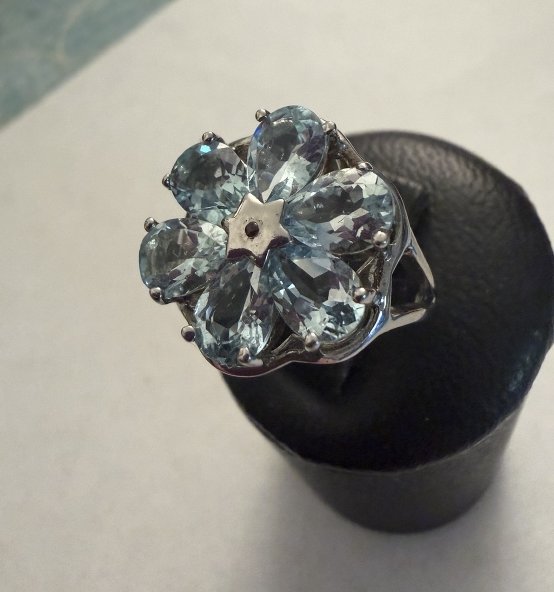 Bague topaze bleu /argent-photo-4
