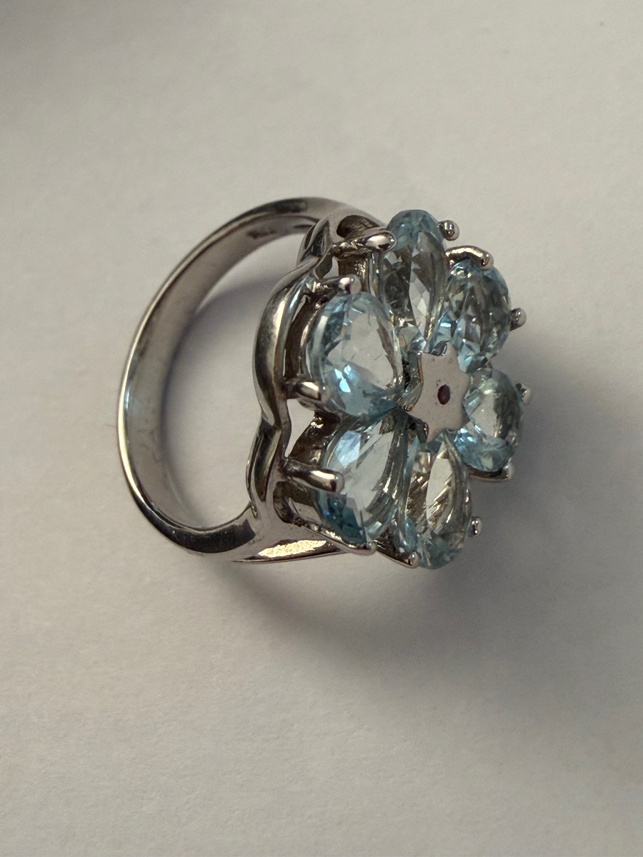 Bague topaze bleu /argent-photo-5