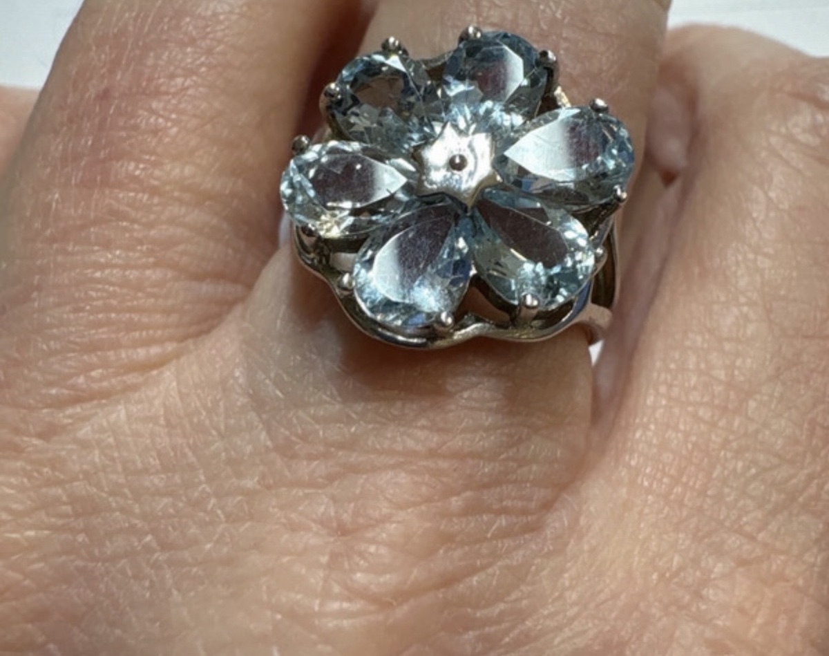 Bague topaze bleu /argent-photo-6