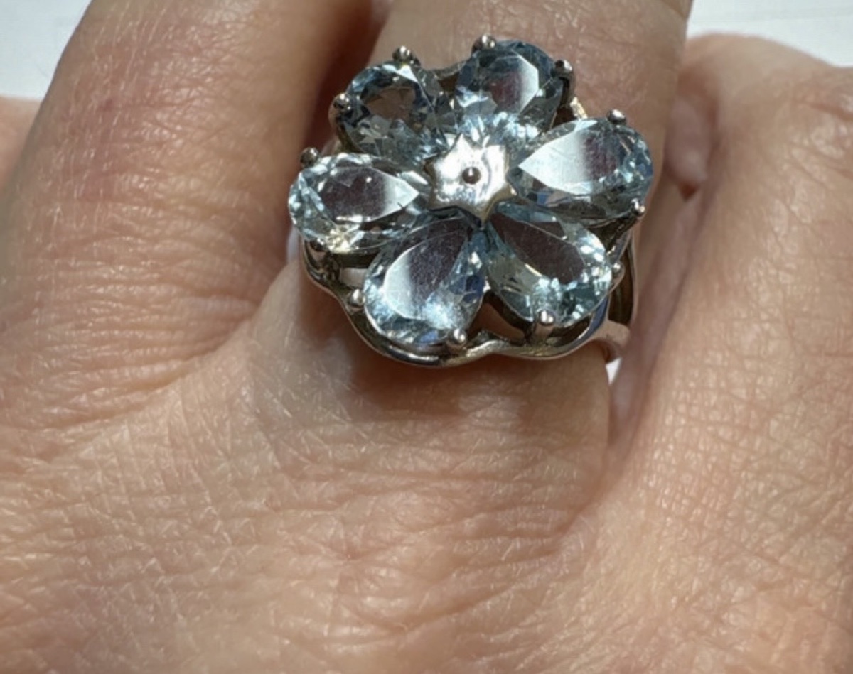 Bague topaze bleu /argent