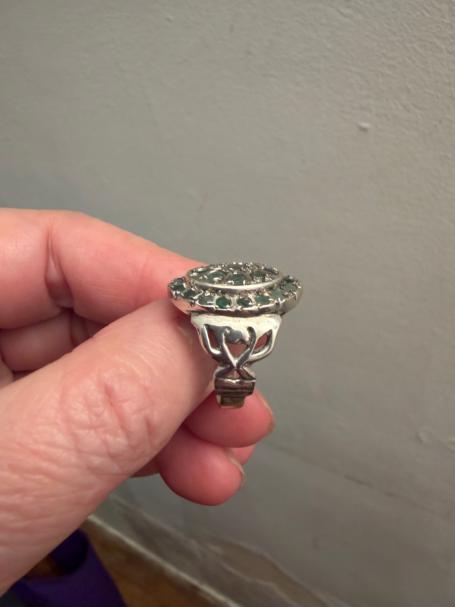 Bague argent / émeraudes-photo-5