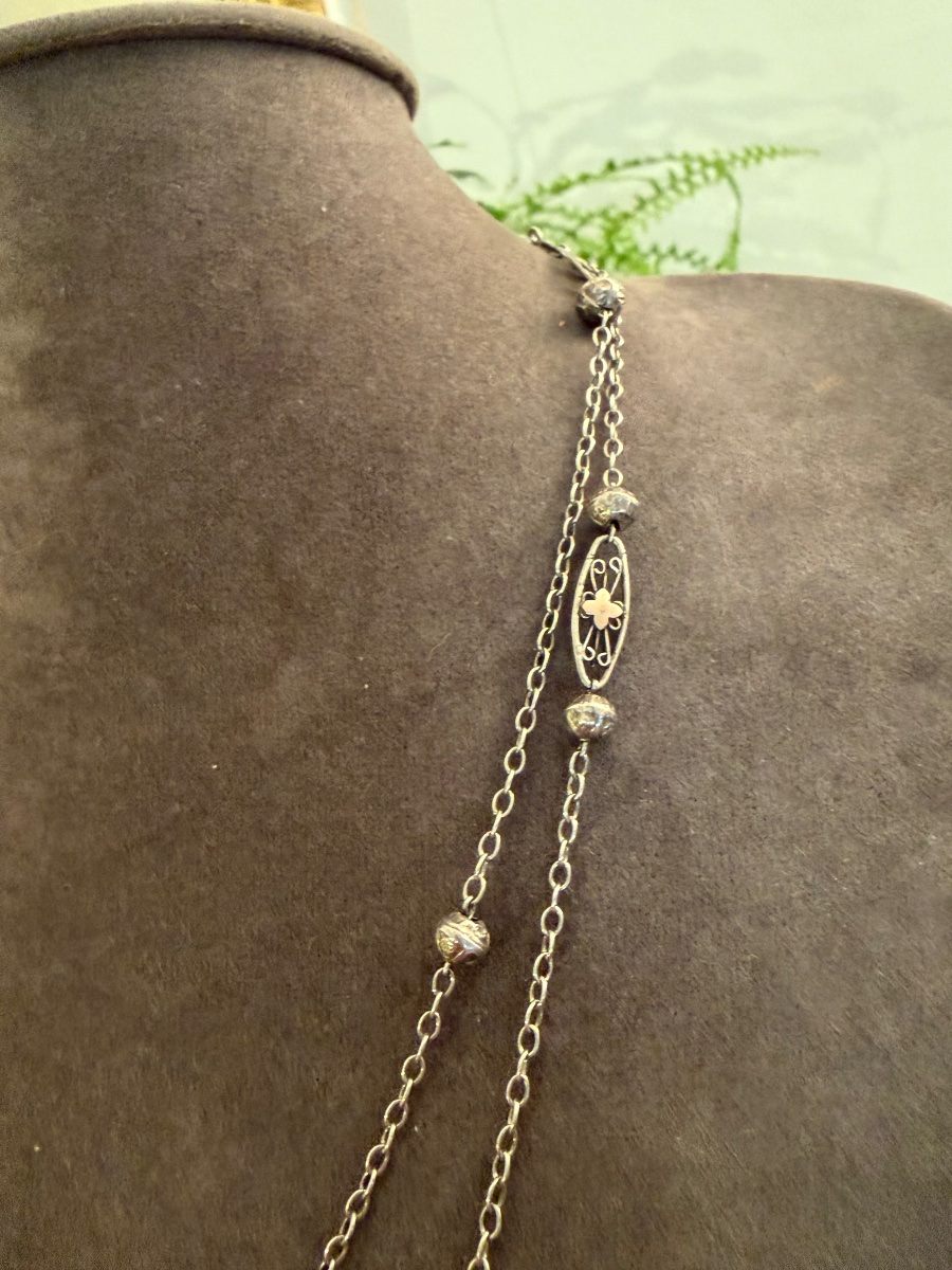 Sautoir argent Napoleon III -photo-3