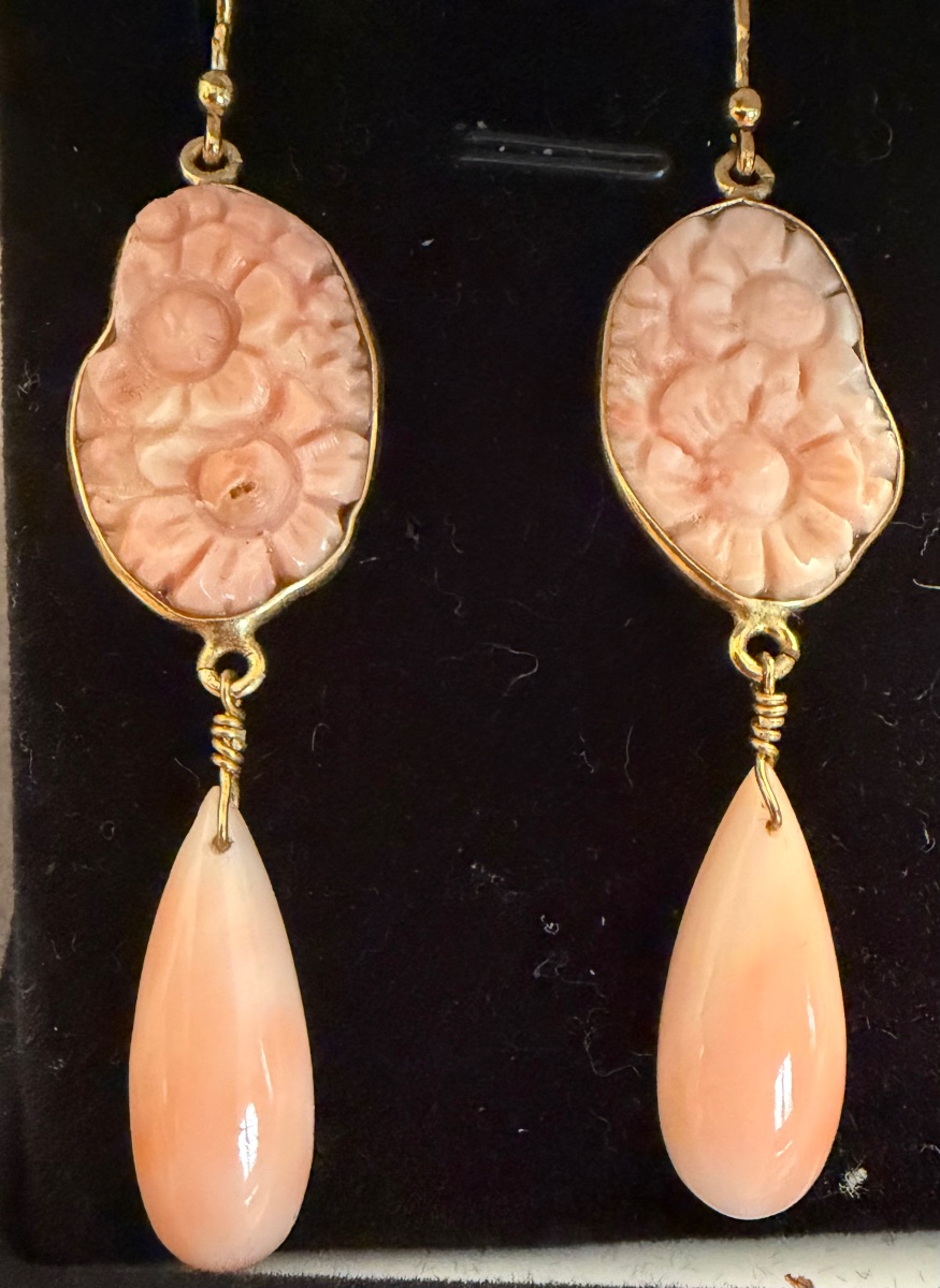 Boucles d’oreilles corail -photo-3