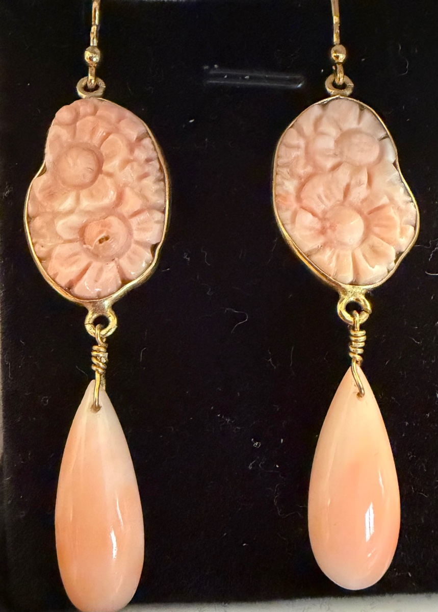 Boucles d’oreilles corail -photo-4