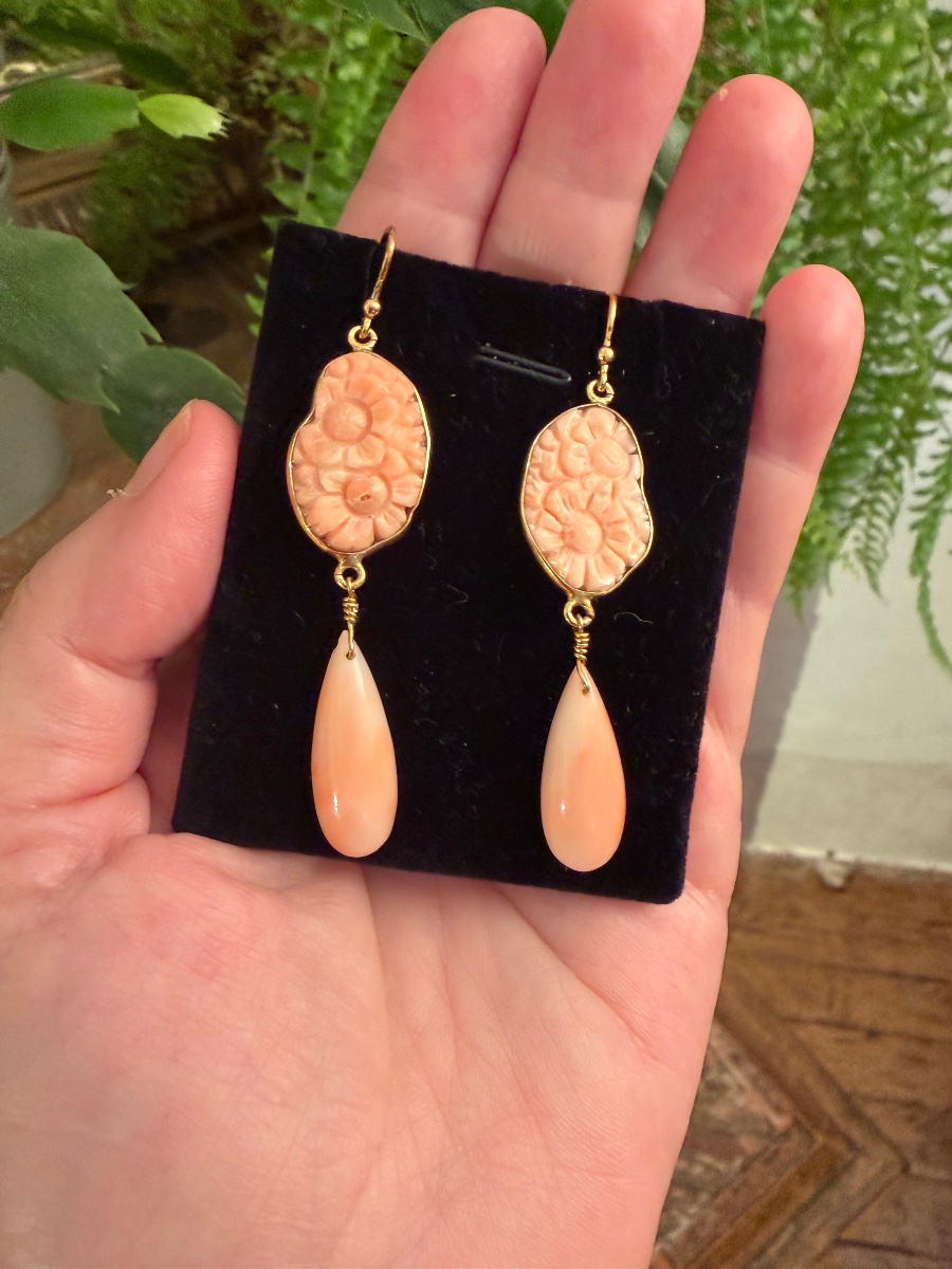 Boucles d’oreilles corail 