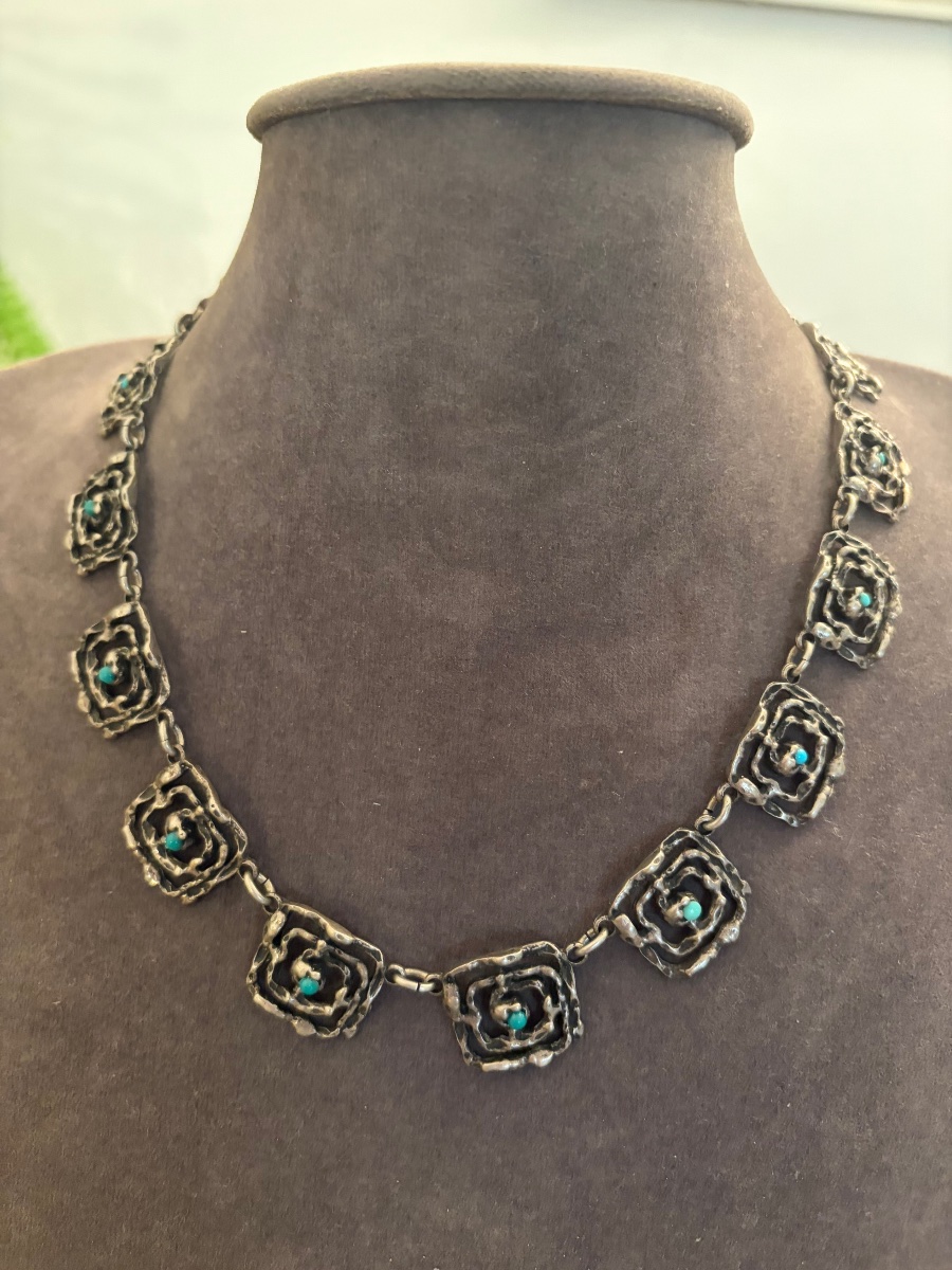 Silver And Turquoise Necklace