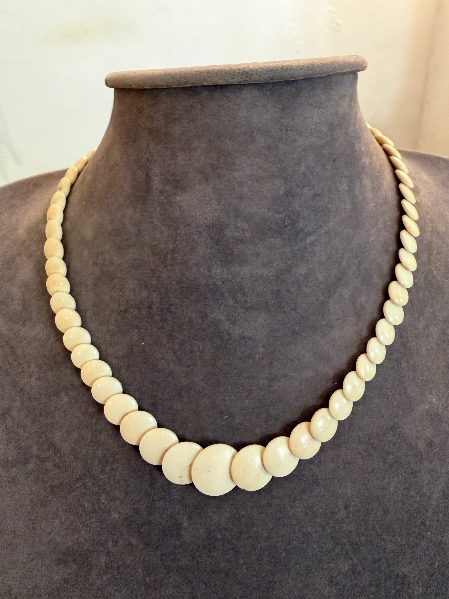 Collier ancien ivoire -photo-2