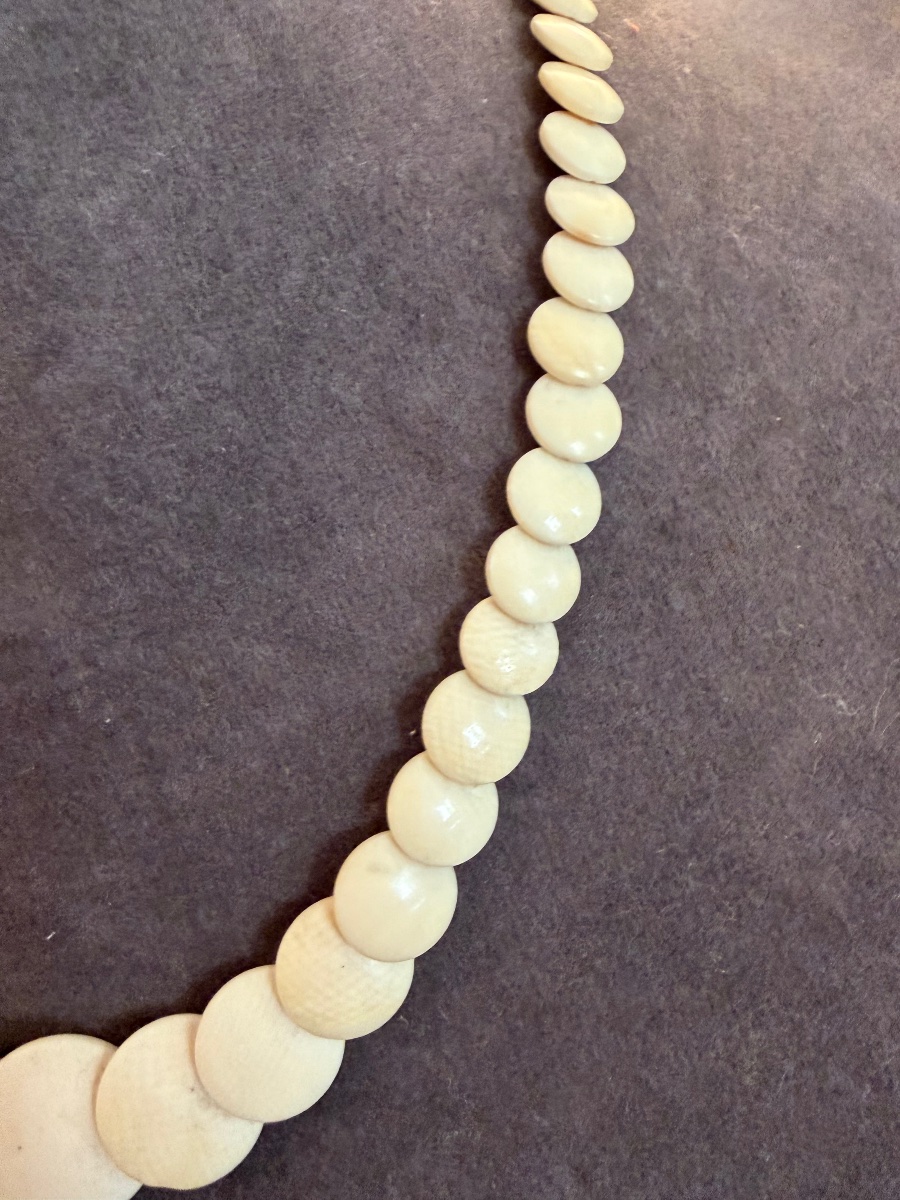 Collier ancien ivoire -photo-3