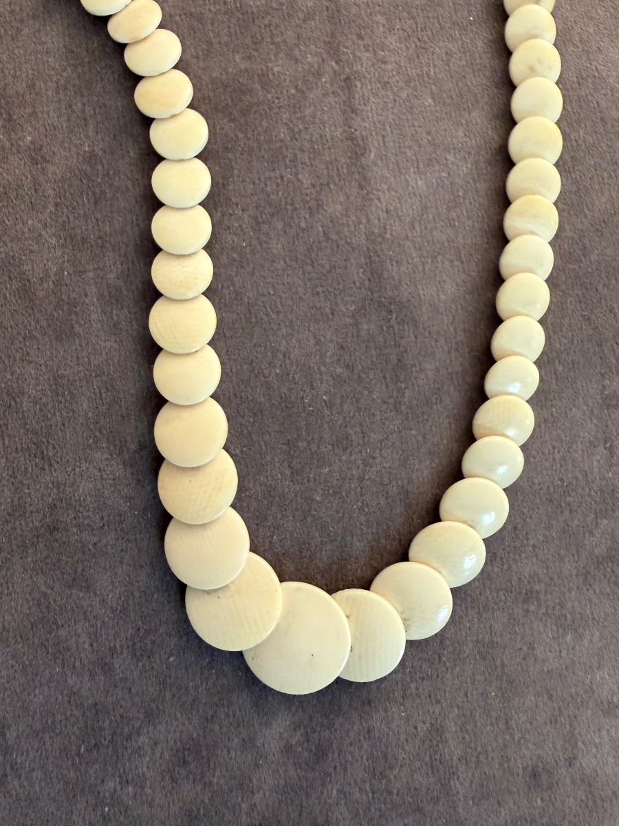Collier ancien ivoire -photo-5