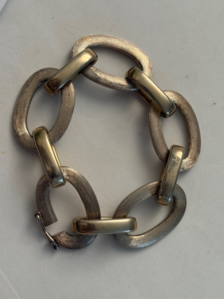 Bracelet vintage argent massif -photo-2