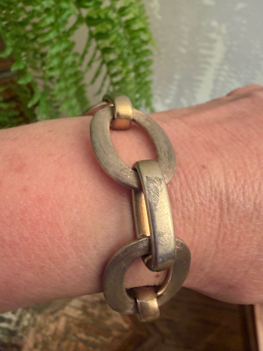 Bracelet vintage argent massif -photo-3