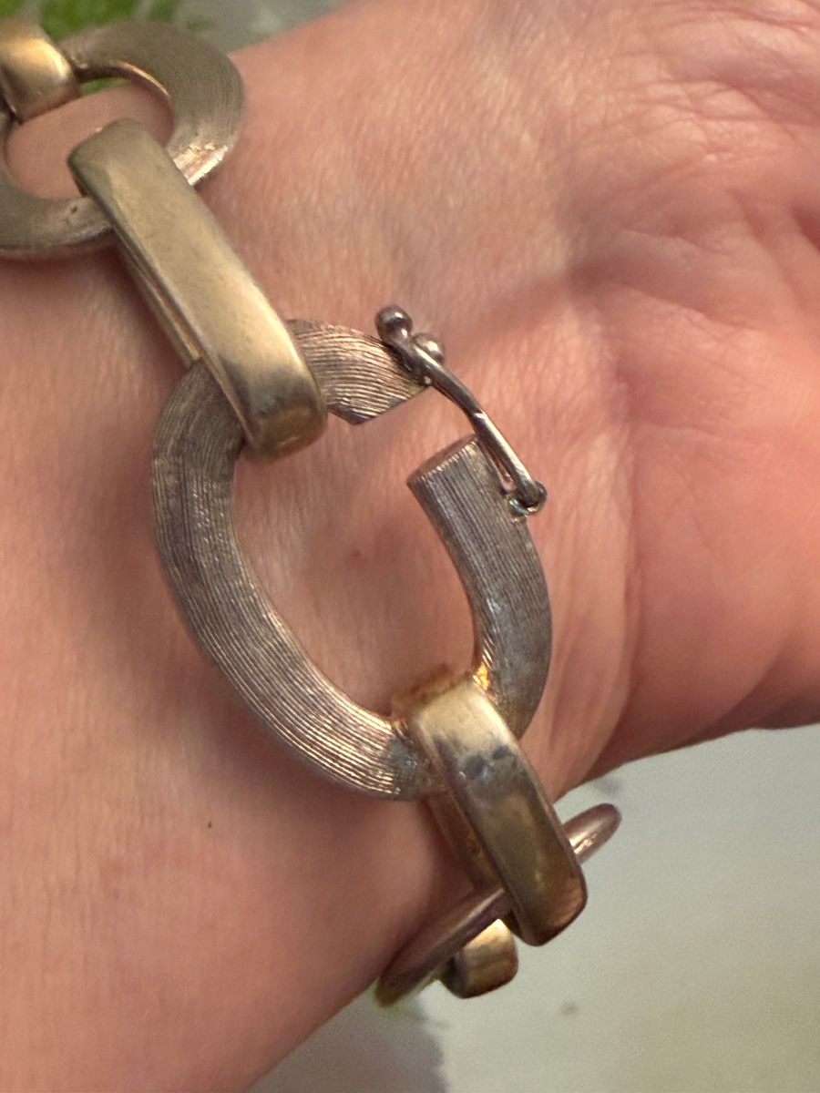 Bracelet vintage argent massif -photo-2