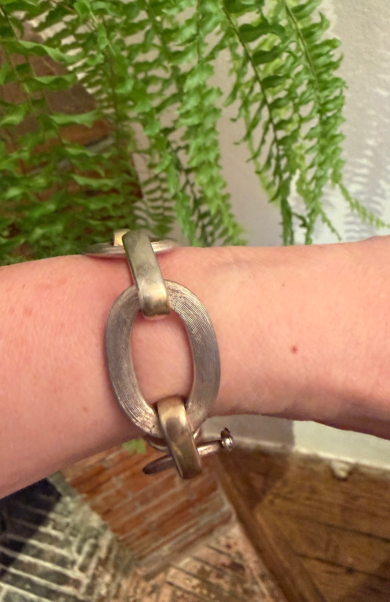 Bracelet vintage argent massif -photo-3