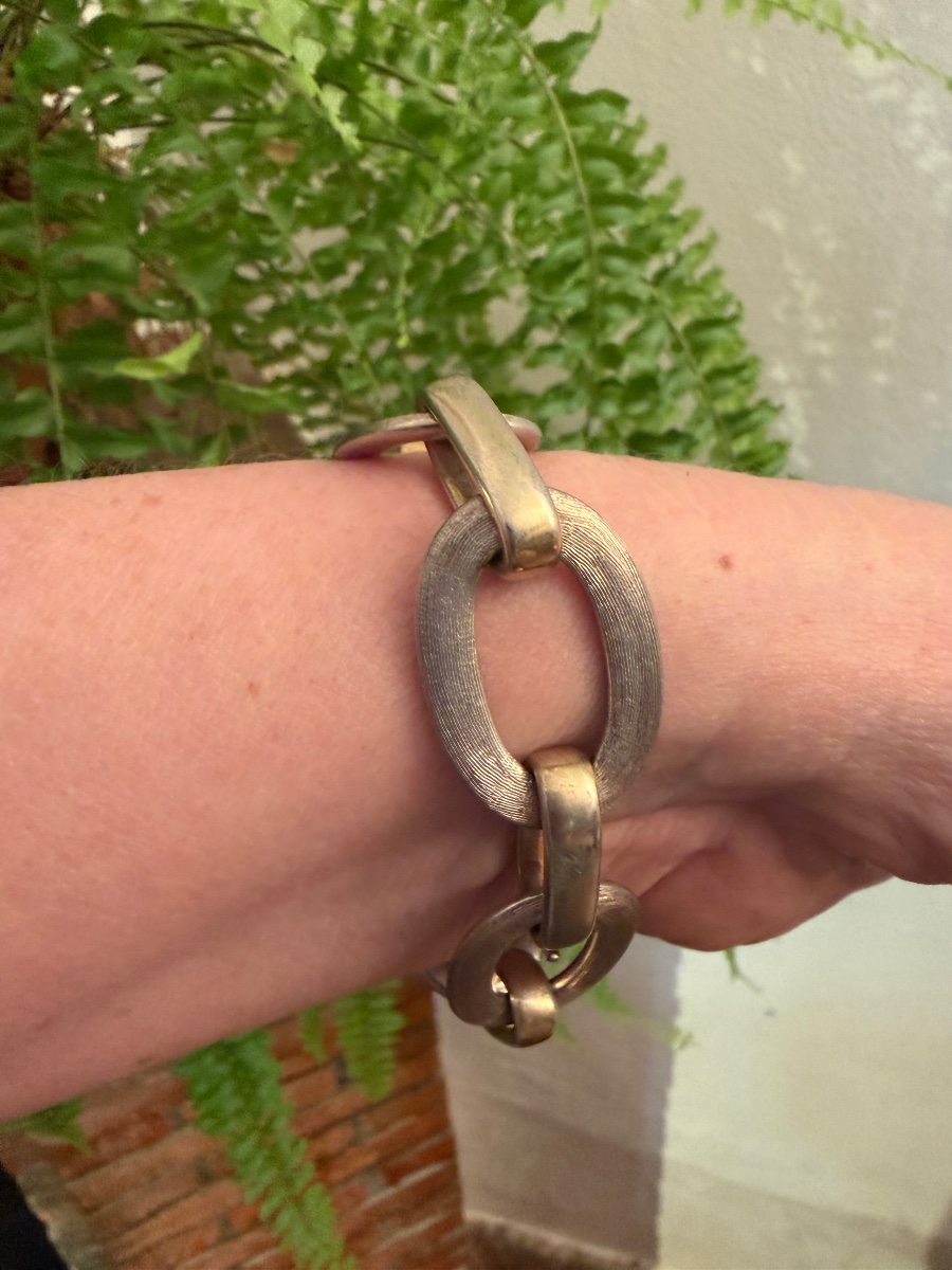 Bracelet vintage argent massif -photo-8