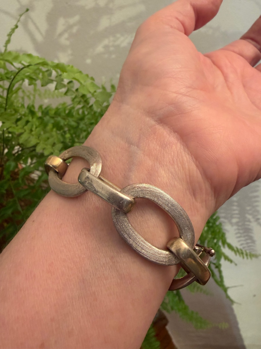 Bracelet vintage argent massif 