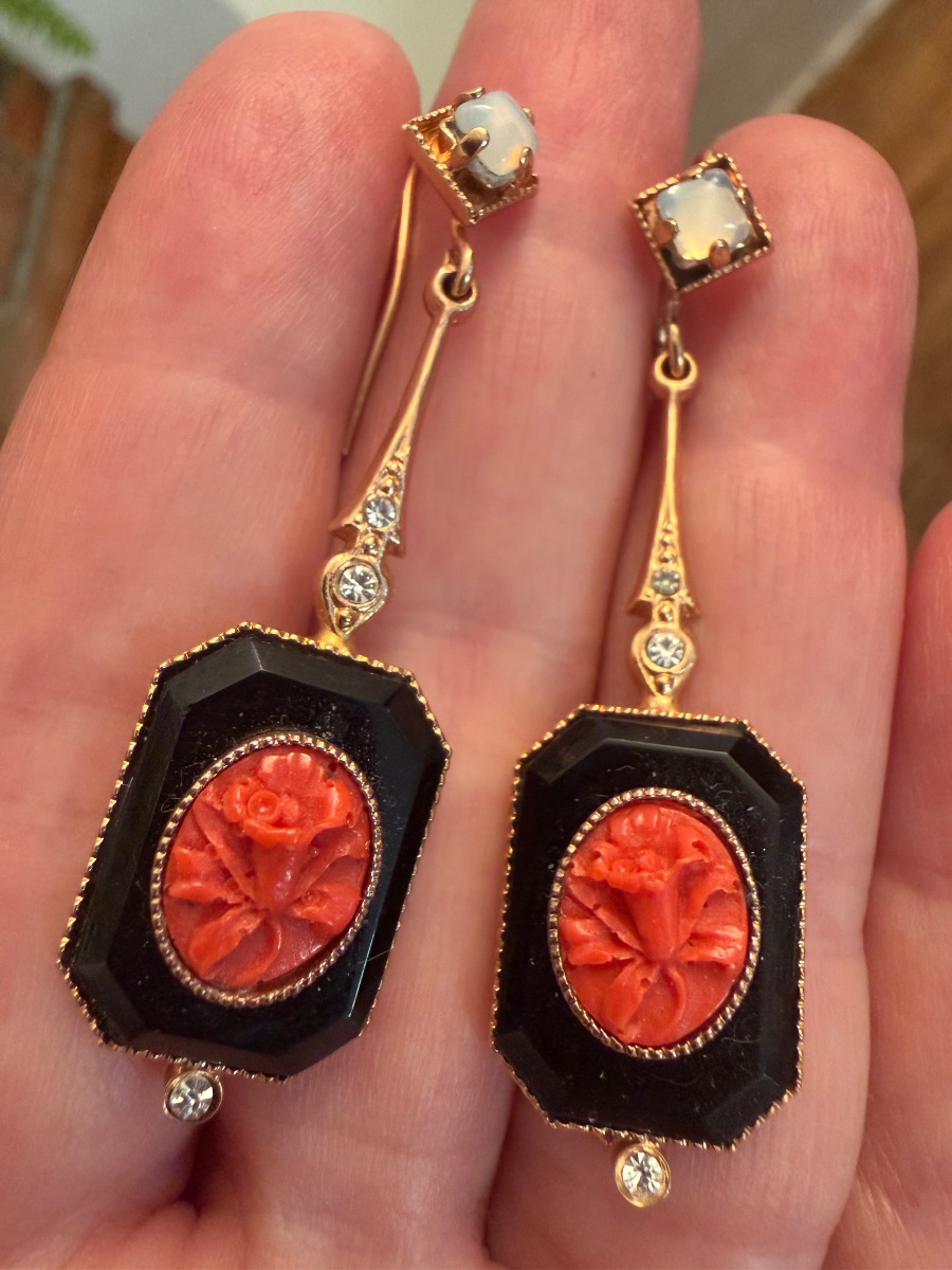 Boucles d’oreilles et bague vintage -photo-2