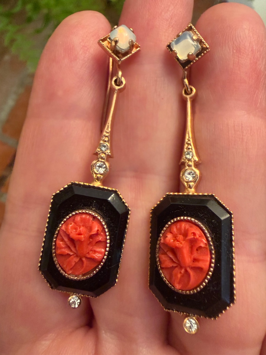 Boucles d’oreilles et bague vintage -photo-6