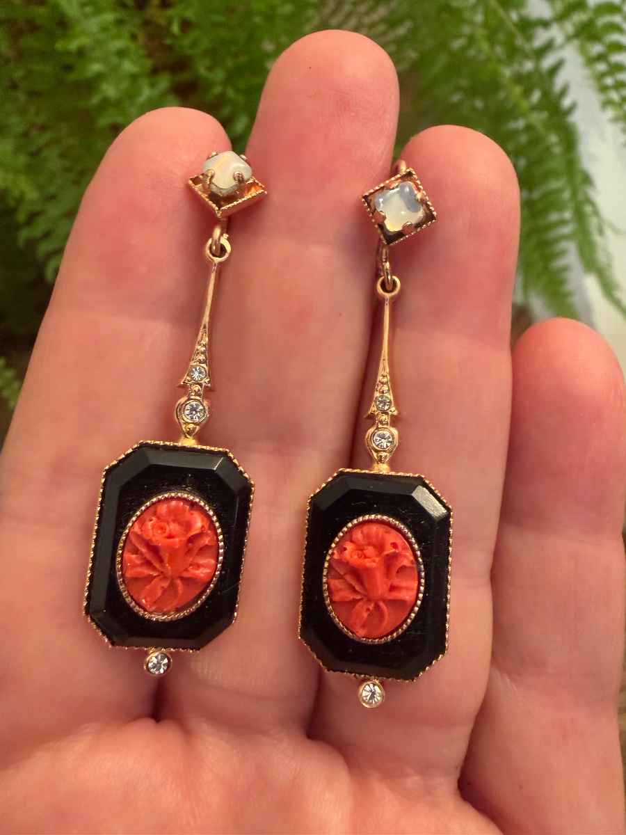 Boucles d’oreilles et bague vintage -photo-7