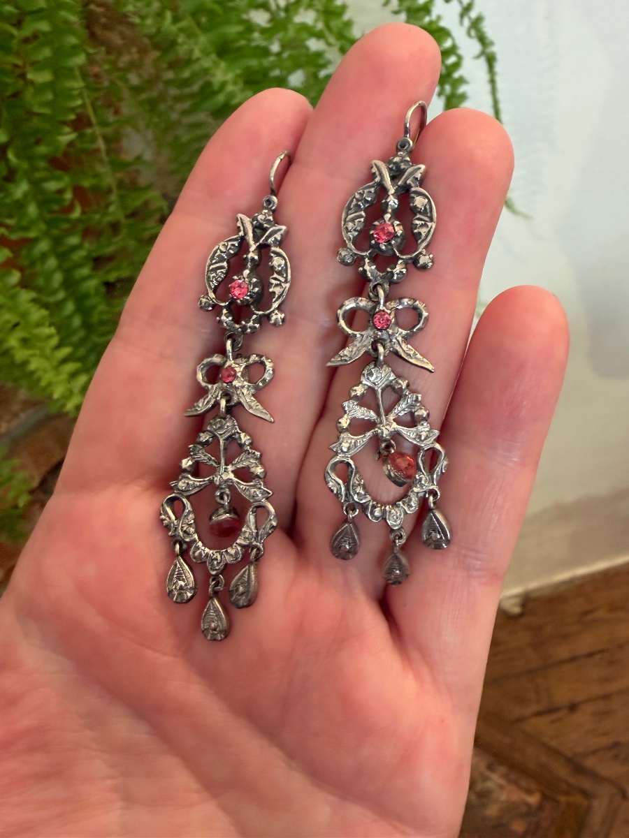 19th-century Silver Earrings-photo-2