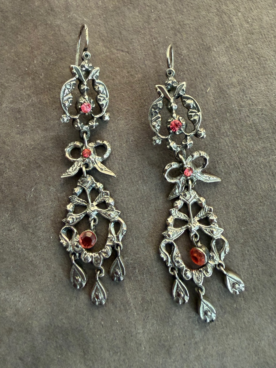 19th-century Silver Earrings-photo-4