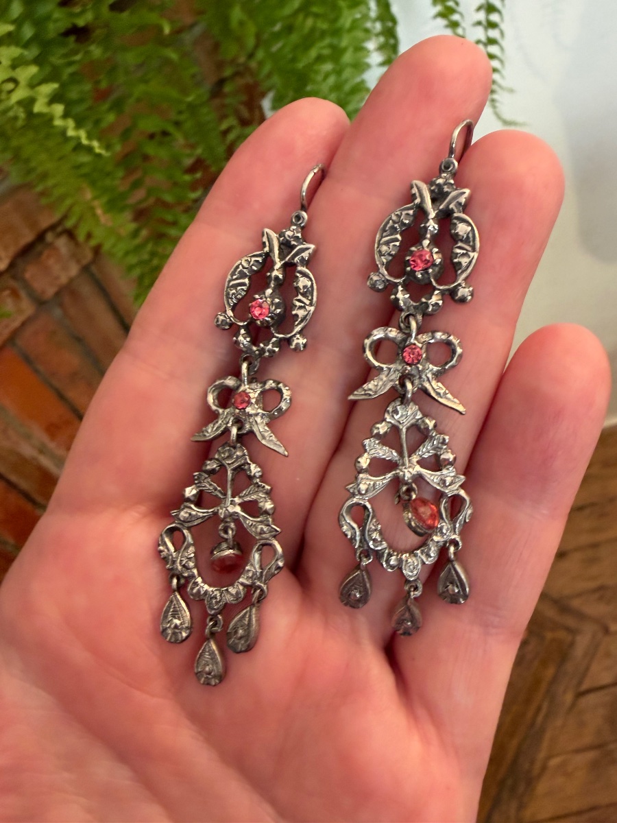19th-century Silver Earrings-photo-5