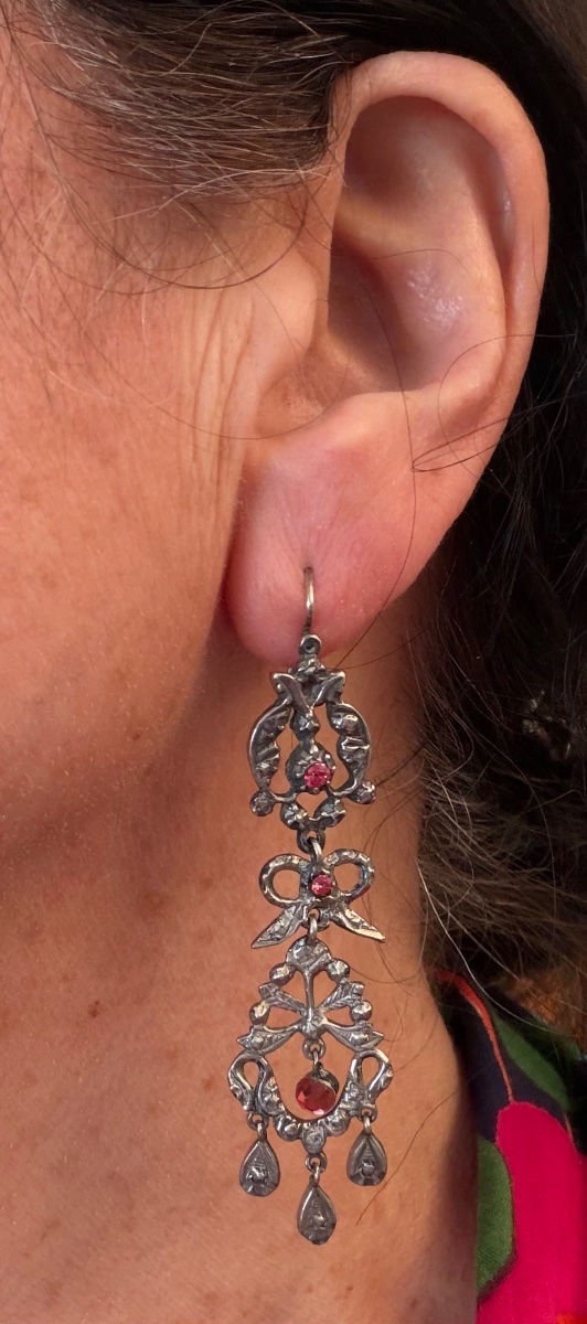 19th-century Silver Earrings