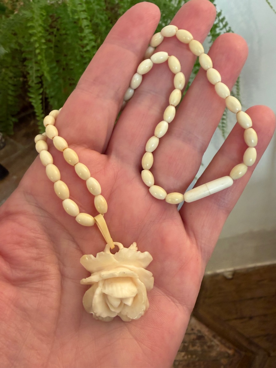 Art Nouveau Ivory Necklace -photo-2
