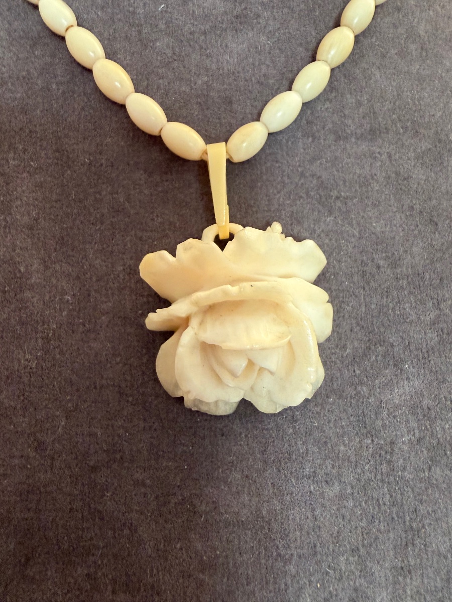 Art Nouveau Ivory Necklace -photo-6