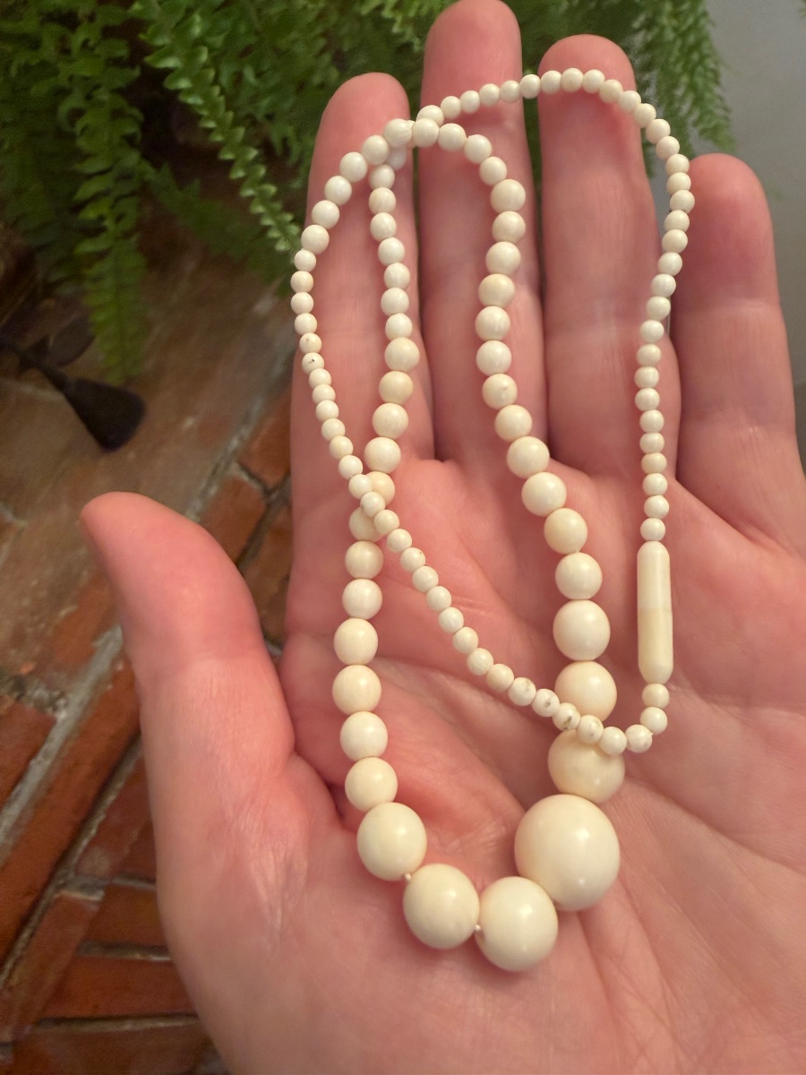 Collier ancien ivoire -photo-4