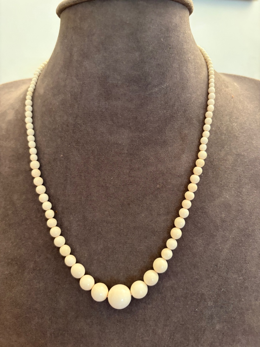 Collier ancien ivoire -photo-4